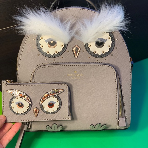 Kate Spade Star Bright Owl Backpack/Key Chain Set - Picture 3 of 8